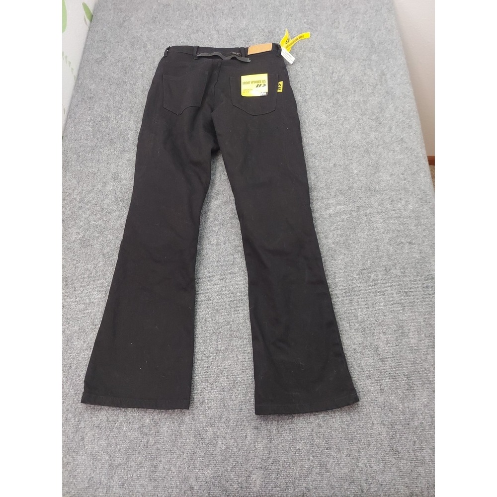 Ironworkers Jeans Womens 10 Black Padded Knees Bootcut Biker Work Denim BILT - Picture 2 of 14